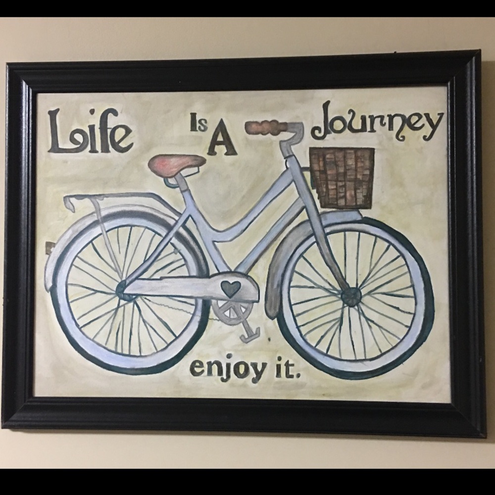 Bicycle Art Canvas Hand painted inspirational